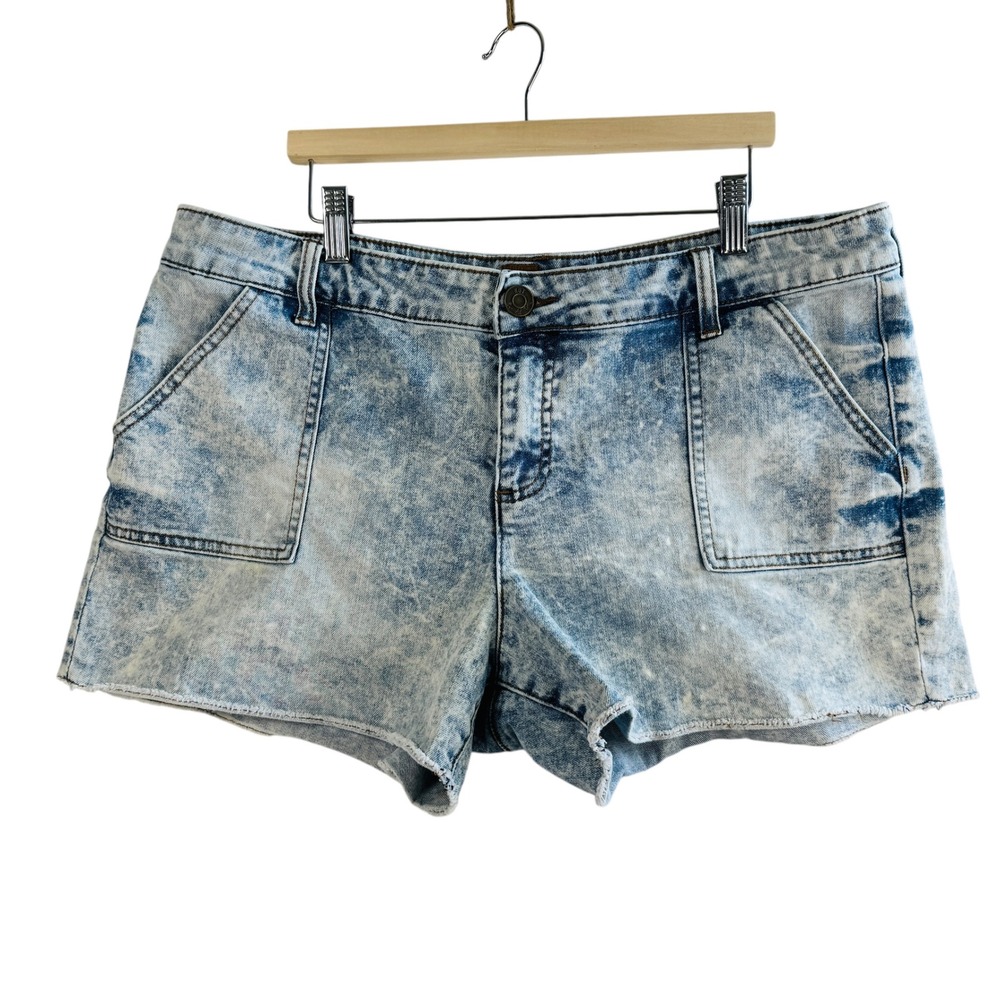 KUT from the Kloth Denim Gerri Shorts Fray Hem Acid‎ Wash Pockets Size 14 Retro
